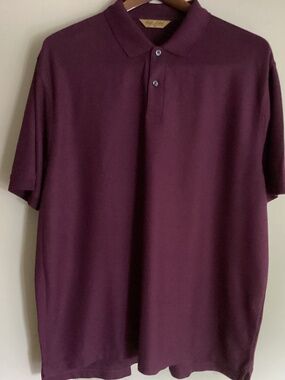 MENS Gold Label Roundtree & Yorke Marron/Purple Polo Shirt Size XL